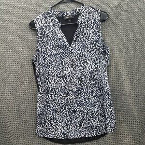 Spence Animal Print Sleeveless Blouse Women's Large
